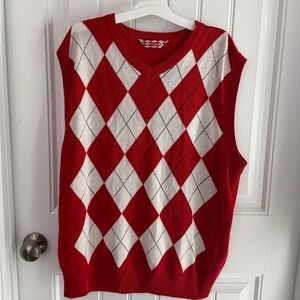 Men’s Red Argyle Sweater Vest